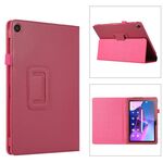 Custodia per tablet in pelle con texture litchi Lenovo Tab M10 5G (rosa rossa)