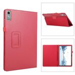 Custodia per tablet in pelle con texture litchi per Lenovo Xiaoxin Pad Pro 12.7 (rossa)