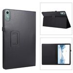Custodia per tablet in pelle con texture litchi per Lenovo Xiaoxin Pad Pro 12.7 (nera)