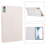Custodia per tablet in pelle con texture litchi per Lenovo Xiaoxin Pad Pro 12.7 (bianca)
