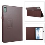 Custodia per tablet in pelle con texture litchi per Lenovo Xiaoxin Pad Pro 12.7 (marrone)