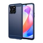Custodia per telefono TPU in fibra di carbonio con texture spazzolata per Honor X6a (blu)