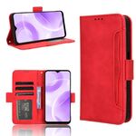Per Ulefone Note 15 Custodia in pelle con texture di vitello e slot per schede (rossa)