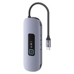 USAMS US-SJ642 PD100W HUB multifunzionale di tipo C 6 in 1 in lega di alluminio con luce (grigio metallo)