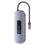 USAMS US-SJ643 PD100W HUB multifunzionale di tipo C 8 in 1 in lega di alluminio con luce (grigio metallo)