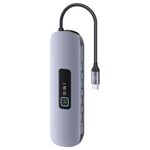 USAMS US-SJ644 PD100W HUB multifunzionale di tipo C 10 in 1 in lega di alluminio con luce (grigio metallo)