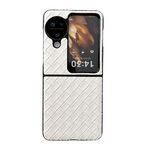 Per OPPO Find N3 Custodia per telefono antiurto con texture intrecciata Flip (Beige)