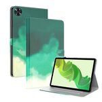 Custodia per tablet in pelle flip con motivo acquerello per Realme Pad 2 (verde ciano)