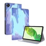 Custodia per tablet in pelle flip con motivo acquerello per Realme Pad 2 (neve invernale)