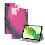 Custodia per tablet in pelle flip con motivo acquerello per Realme Pad 2 (colore bacca)