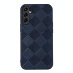 Per Samsung Galaxy A24 4G Weave Plaid Custodia per telefono in PU (blu)