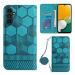 Per Samsung Galaxy A54 5G Crossbody Football Texture Custodia magnetica in PU per telefono (azzurro)