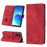 Per OPPO Reno6 5G Custodia per telefono in pelle goffrata effetto pelle (rosso)