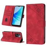 Per OPPO A57E 5G Custodia per telefono in pelle goffrata effetto pelle (rosso)