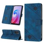 Per OPPO A96 4G / A36 / A76 / Realme 9i Custodia in pelle goffrata effetto pelle (blu)