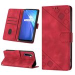 Per Realme 6 Custodia per telefono in pelle goffrata effetto pelle (rosso)