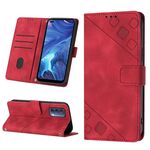 Per OPPO Reno4 Custodia per telefono in pelle goffrata effetto pelle (rosso)