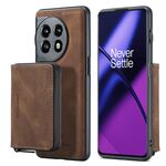 Per OnePuls 11 JEEHOOD Custodia in pelle per telefono orizzontale con cerniera magnetica (marrone)