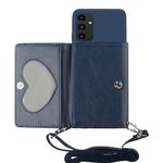 Per Samsung Galaxy A34 5G Crossbody Lanyard Wallet Card Bag Custodia per telefono (blu scuro)