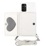 Per Samsung Galaxy A34 5G Crossbody Lanyard Wallet Card Bag Custodia per telefono (bianca)