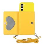 Per Samsung Galaxy S23 5G Crossbody Lanyard Wallet Card Bag Custodia per telefono (giallo)