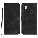 Per Samsung Galaxy Note10+ Custodia per cellulare in pelle con motivo a cuore (nero)