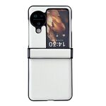 Per OPPO Find N3 Flip Set da tre pezzi Morandi Custodia per telefono con texture in pelle tinta unita (bianca)