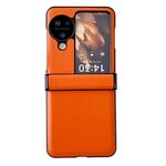 Per OPPO Find N3 Flip Set di tre pezzi Morandi Custodia per telefono con texture in pelle tinta unita (arancione)