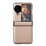 Per OPPO Find N3 Flip Set da tre pezzi Morandi Custodia per telefono con texture in pelle tinta unita (Oro)