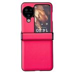Per OPPO Find N3 Flip Set di tre pezzi Morandi Custodia per telefono con texture in pelle tinta unita (rosa rosso)
