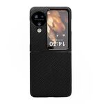 Per la custodia del telefono OPPO Find N3 Flip Weave Texture per PC (nera)