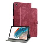 Custodia per tablet in pelle flip con motivo tigre per Samsung Galaxy Tab А9 (rossa)