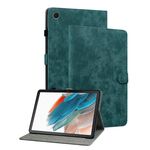 Custodia per tablet in pelle flip con motivo tigre per Samsung Galaxy Tab А9 (verde scuro)