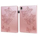 Custodia per tablet in pelle con chiusura orizzontale con motivo a farfalla in rilievo per Samsung Galaxy Tab S9 (rosa)