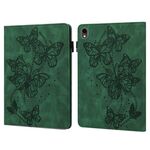 Custodia per tablet in pelle con chiusura orizzontale con motivo a farfalla in rilievo per Samsung Galaxy Tab S9 (verde)