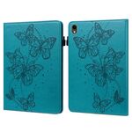 Custodia per tablet in pelle con chiusura orizzontale con motivo a farfalla in rilievo per Samsung Galaxy Tab S9 (blu)