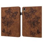 Custodia per tablet in pelle con chiusura orizzontale con motivo a farfalla in rilievo per Samsung Galaxy Tab S9 (marrone)