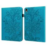 Custodia per tablet in PU con motivo floreale in rilievo per Samsung Galaxy Tab S9 (blu)