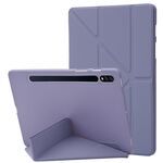 Custodia per tablet in pelle siliconica con deformazione per Samsung Galaxy Tab S9+ (lavanda)