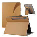 Custodia per tablet in pelle con ventosa per Samsung Galaxy Tab S7 Lite / S7+ (marrone)
