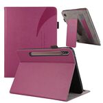Custodia per tablet in pelle con ventosa per Samsung Galaxy Tab S7 Lite / S7+ (viola)