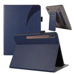 Custodia per tablet in pelle con ventosa per Samsung Galaxy Tab S7 Lite / S7+ (blu scuro)