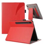 Custodia per tablet in pelle con ventosa per Samsung Galaxy Tab S9 Ultra / S8 Ultra (rosso)