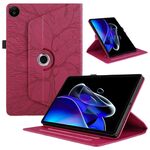 Custodia per tablet in pelle con rotazione in rilievo per Realme Pad 2 Tree Life (rossa)