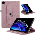 Custodia per tablet in pelle con rotazione in rilievo per Realme Pad 2 Tree Life (oro rosa)