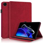 Custodia per tablet in pelle goffrata Realme Pad SE serie Tree Life (rossa)