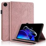Custodia per tablet in pelle goffrata Realme Pad SE serie Tree Life (oro rosa)