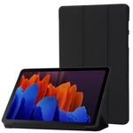 Custodia per tablet in pelle siliconica con supporto a 3 pieghe per Samsung Galaxy Tab S9+ (nera)