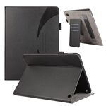 Custodia per tablet in pelle con ventosa per Amazon Kindle Fire HD10/HD10 Plus 2021 (nero)