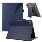 Custodia per tablet in pelle con texture litchi per Nokia T10 8.0 (blu scuro)